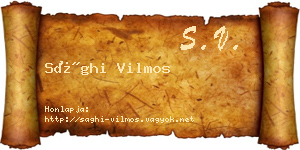 Sághi Vilmos névjegykártya
